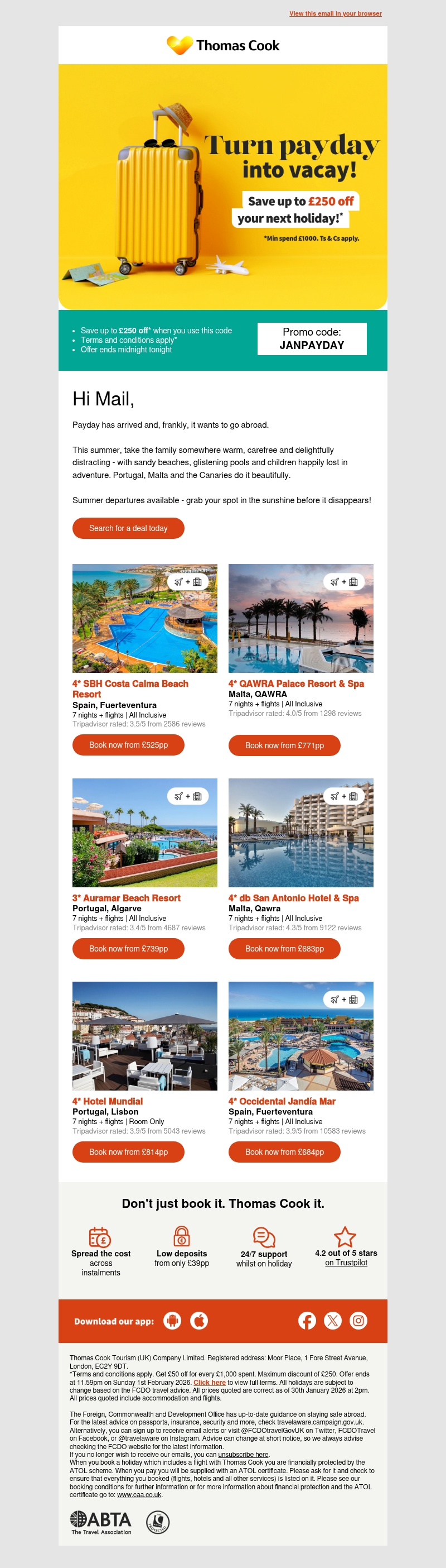 Let payday lead you to sun-soaked skies 😎 Last chance to claim your discount Let payday lead you to sun-soaked skies 😎 Last chance to claim your discount