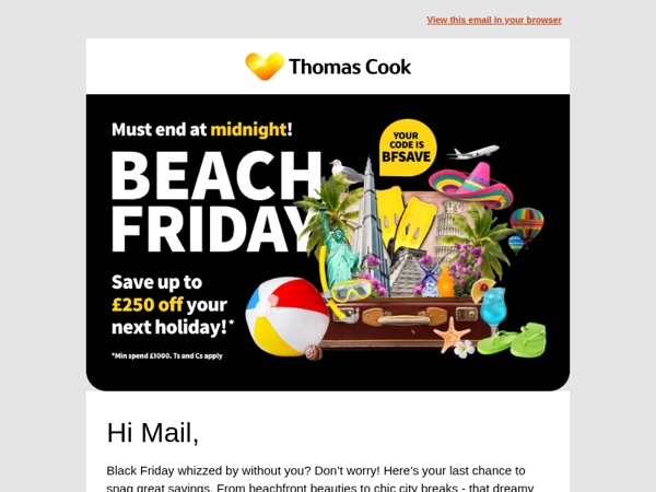 Think you missed Black Friday? 💔 This is your final call ✈️