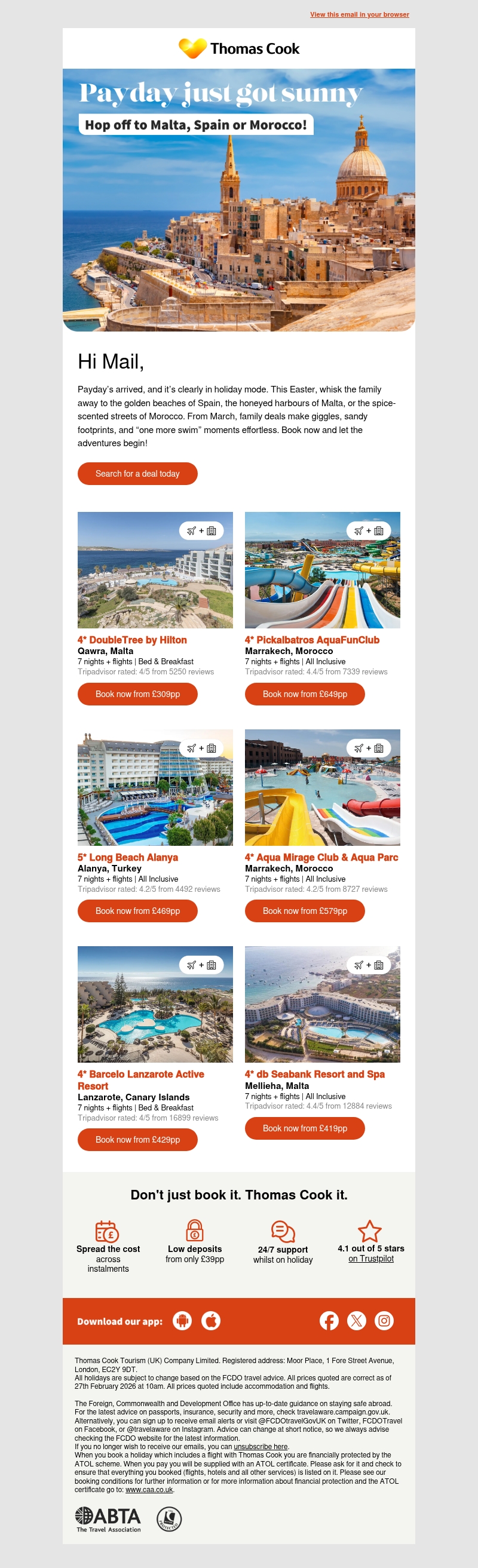 Payday + Easter = Family getaway. Deals from £309pp 🐣🌞 Payday + Easter = Family getaway. Deals from £309pp 🐣🌞