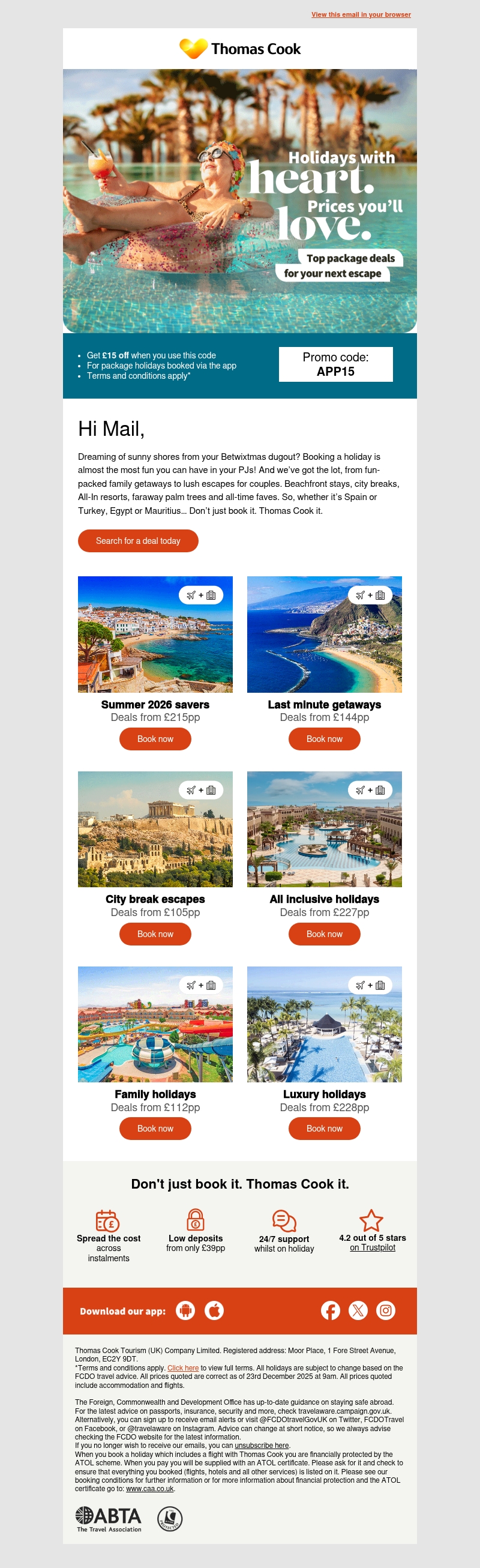 Secure your 2026 holiday from just £39pp Secure your 2026 holiday from just £39pp