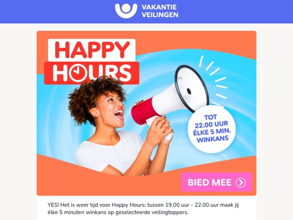 📢YES! Happy Hours tussen 19.00 - 22.00 uur