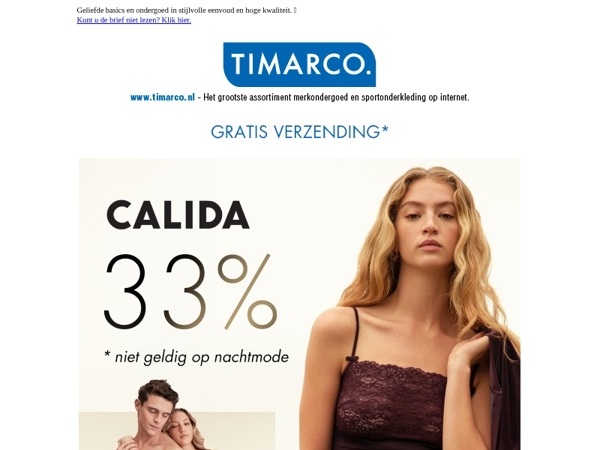 Calida 33% | Shop vandaag met korting 💙