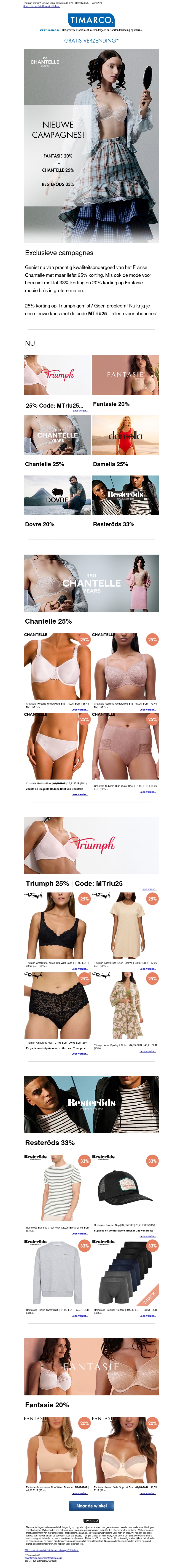 Nieuwe campagnes! 🧡 Chantelle 25% | Fantasie 20% Nieuwe campagnes! 🧡 Chantelle 25% | Fantasie 20%