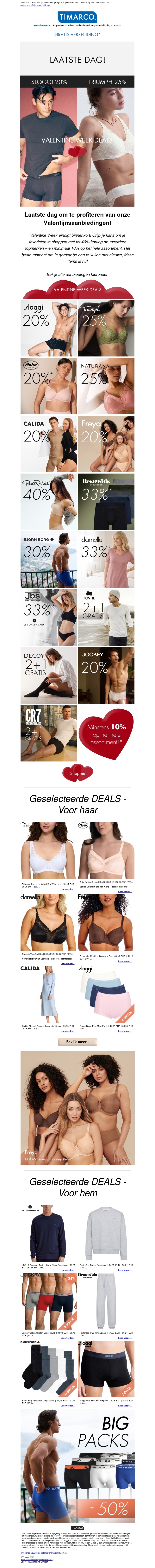 Laatste dag! Sloggi 20%❤️ Triumph 25% ❤️ Laatste dag! Sloggi 20%❤️ Triumph 25% ❤️