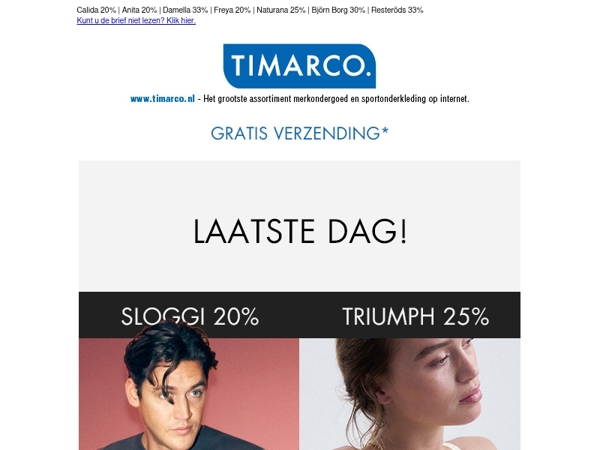 Laatste dag! Sloggi 20%❤️ Triumph 25% ❤️