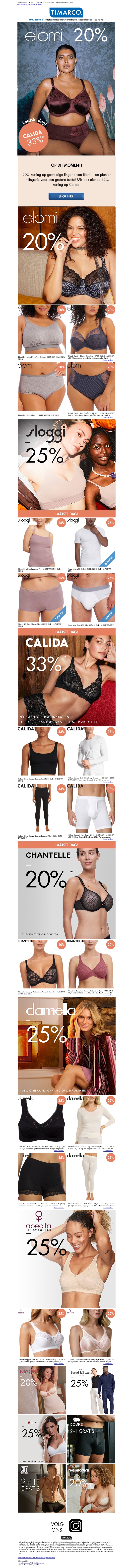 NU! Elomi 20% | Laatste dag Calida 33% NU! Elomi 20% | Laatste dag Calida 33%