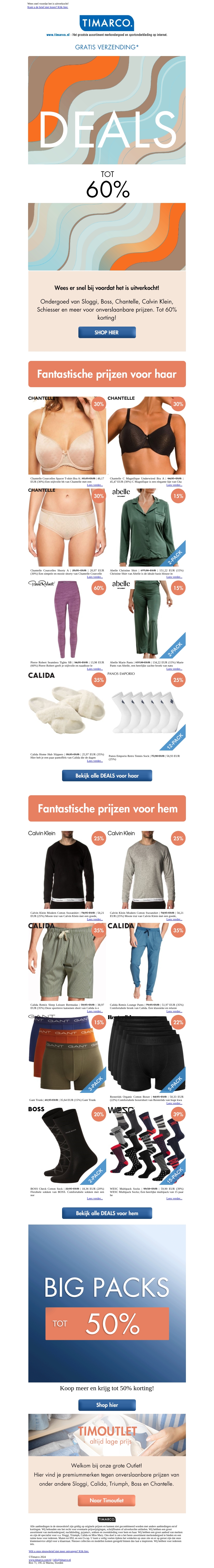 SALE! Tot 60% korting op merkondergoed. SALE! Tot 60% korting op merkondergoed.