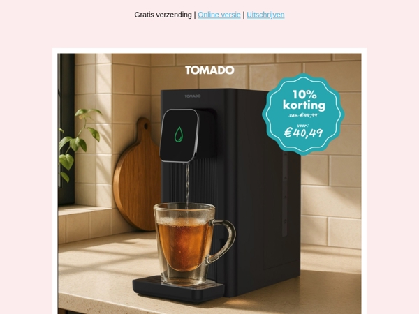 Laat deze deal niet liggen: 10% korting op jouw nieuwe heetwaterdispenser