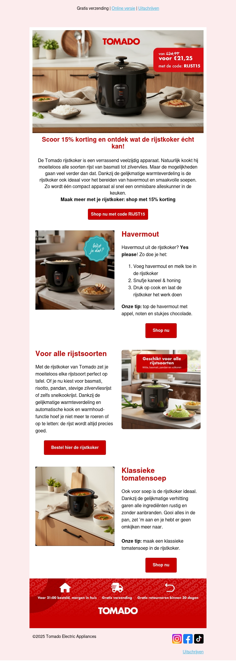 Laat deze deal niet liggen: 15% korting op jouw nieuwe rijstkoker Laat deze deal niet liggen: 15% korting op jouw nieuwe rijstkoker