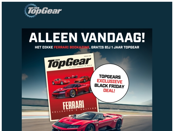 Alleen vandaag: gratis Ferrari Bookazine bij TopGear