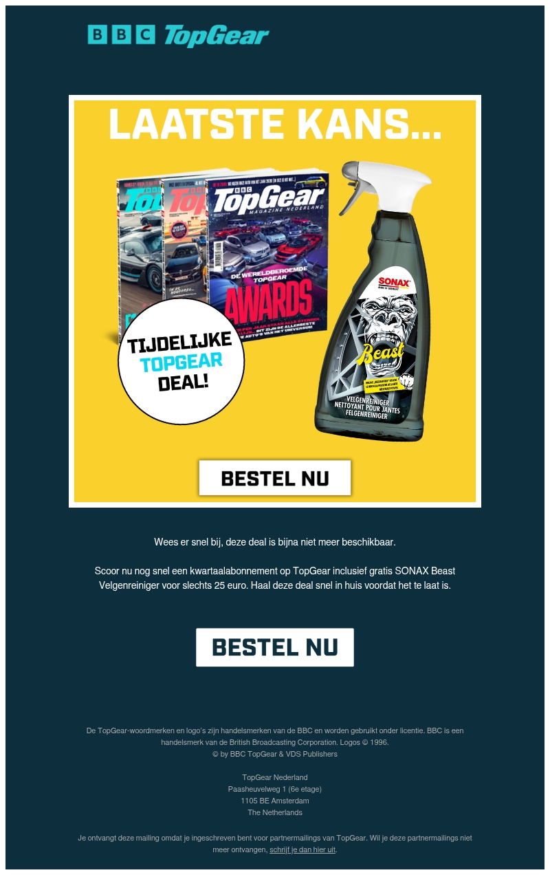 Laatste kans: TopGear met SONAX cadeau Laatste kans: TopGear met SONAX cadeau