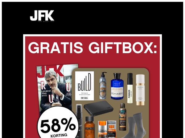 Gratis giftbox bij deze JFK-deal