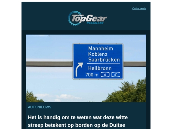 Het is handig om te weten wat deze witte streep betekent op borden op de Duitse Autobahn