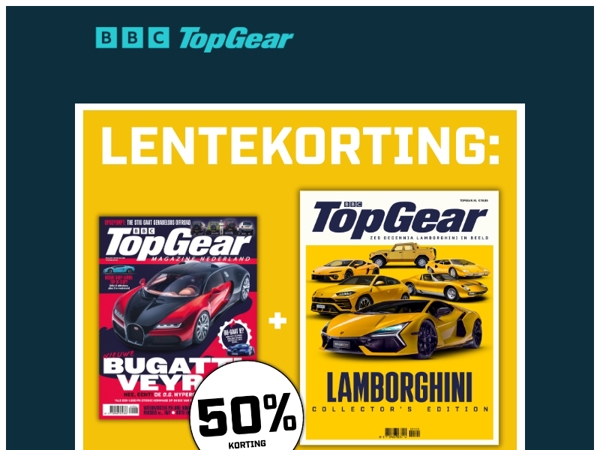 Lentedeal: TopGear met cadeau en 50% korting