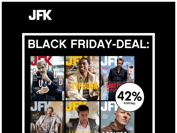 1 jaar JFK met 42% korting (alleen deze week)