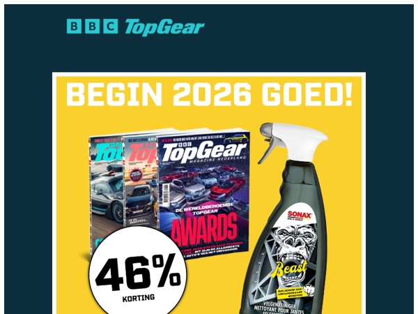 46% korting: Kwartaal TopGear + Velgenreiniger