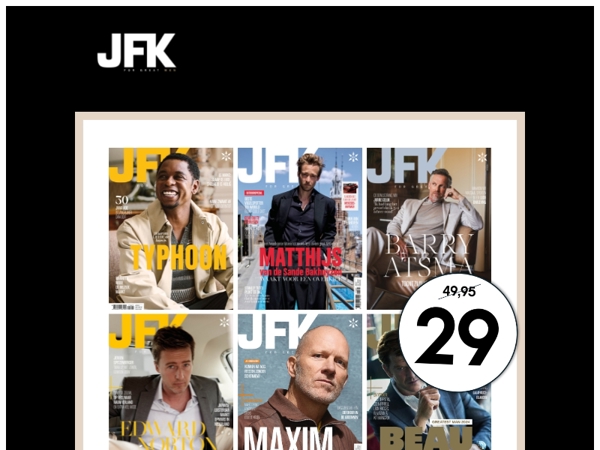 Profiteer snel: 1 jaar JFK voor 29 euro