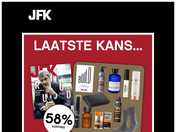 Laatste kans: JFK + giftbox (58% korting)