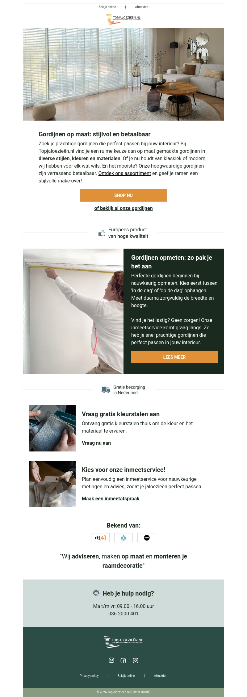 Gordijnen -15% en een gratis Wave-plooi! Gordijnen -15% en een gratis Wave-plooi!