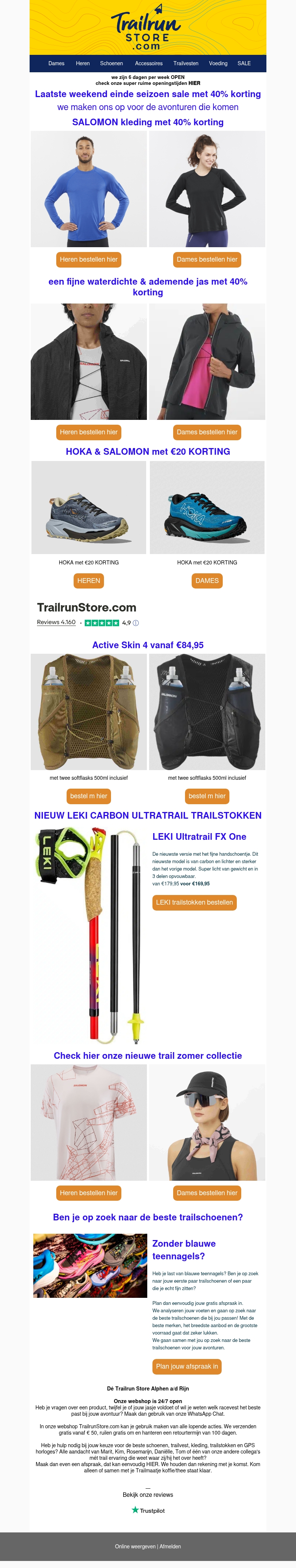 LAATSTE WEEKEND einde seizoen sale met 40% korting LAATSTE WEEKEND einde seizoen sale met 40% korting