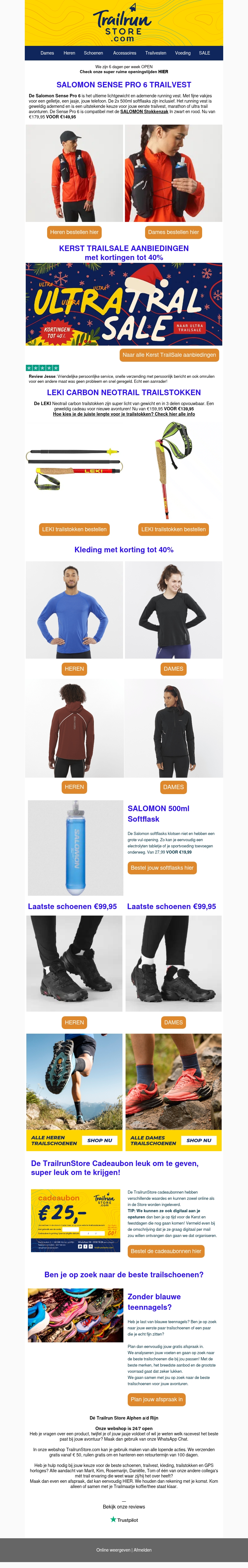 KERST TRAILSALE met kortingen tot 40% KERST TRAILSALE met kortingen tot 40%