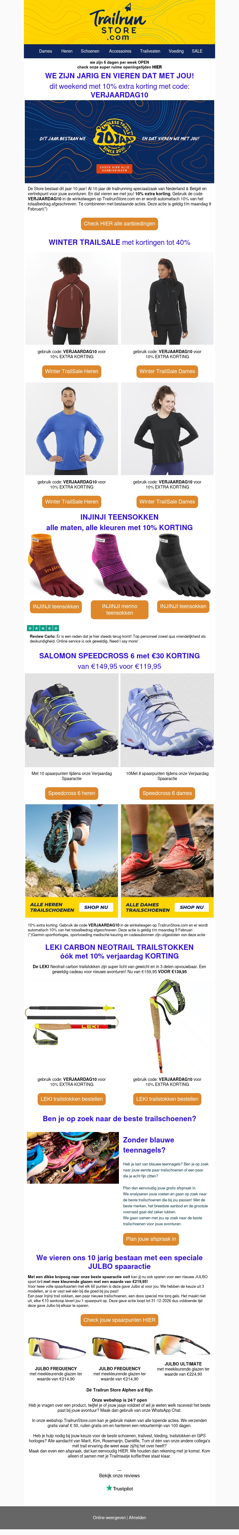 WINTER TRAILSALE tot 40% KORTING GARMIN, SALOMON, HOKA WINTER TRAILSALE tot 40% KORTING GARMIN, SALOMON, HOKA
