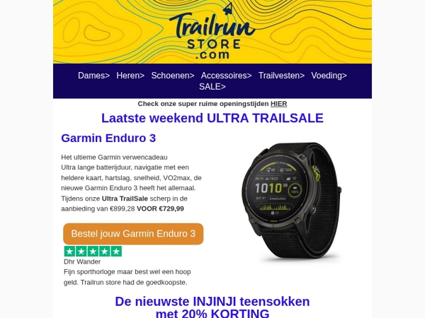 Laatste weekend ULTRA TRAILSALE tot 40% korting