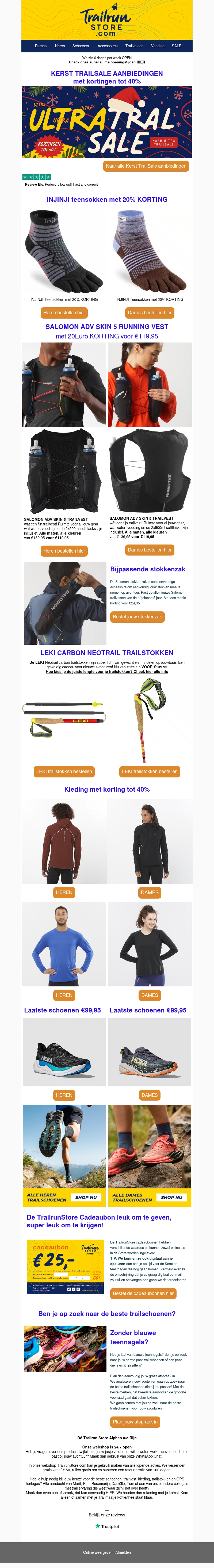 KERST TRAILSALE met kortingen tot 40% KERST TRAILSALE met kortingen tot 40%