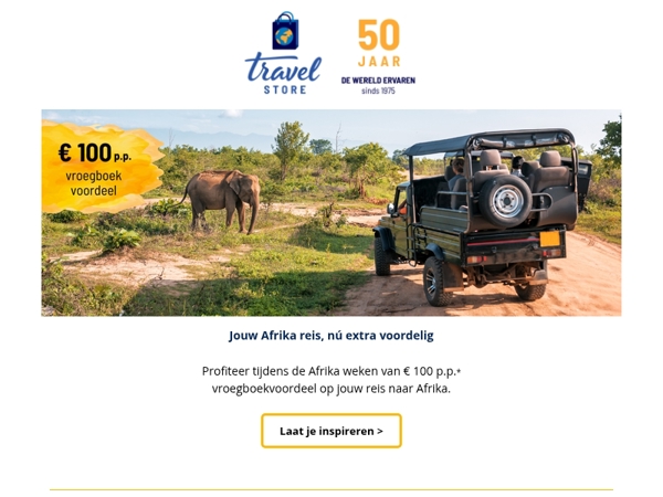 € 100 korting p.p. tijdens de Afrika weken