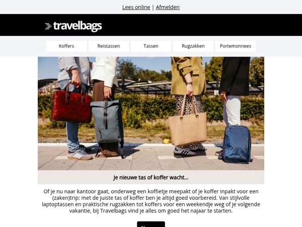 ✨ Je nieuwe tas of koffer wacht...