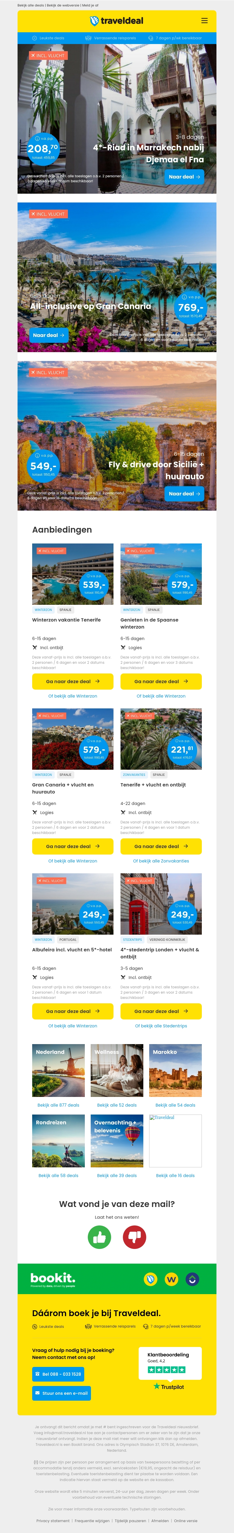 4*-Riad in Marrakech nabij Djemaa el Fna v.a. €162.53 per persoon | All-inclusive op Gran Canaria v.a. €779 per persoon & nog veel meer 4*-Riad in Marrakech nabij Djemaa el Fna v.a. €162.53 per persoon | All-inclusive op Gran Canaria v.a. €779 per persoon & nog veel meer