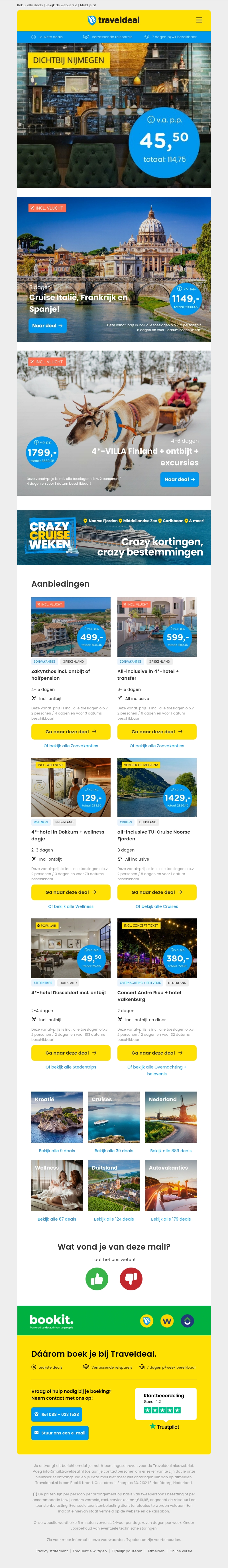 💥 Van der Valk Molenhoek FLASHDEAL + ontbijt v.a. 45,50 | 8-daagse cruise Italië, Spanje & Frankrijk v.a. 1149 p.p.! 🚢 💥 Van der Valk Molenhoek FLASHDEAL + ontbijt v.a. 45,50 | 8-daagse cruise Italië, Spanje & Frankrijk v.a. 1149 p.p.! 🚢