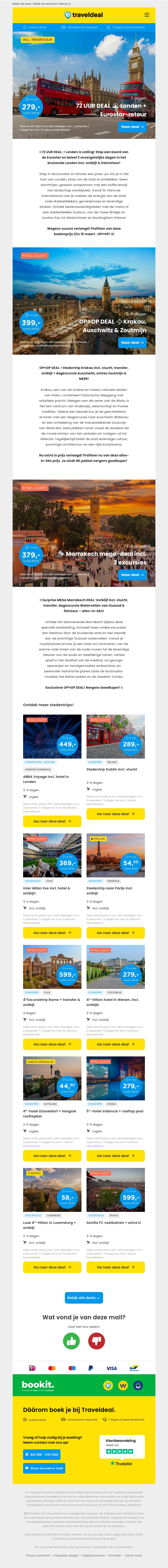 ⏳ Eurostar Londen, Marrakech Surprise & Krakau Excursietrip – NU Extra GOEDKOOP! ⏳ Eurostar Londen, Marrakech Surprise & Krakau Excursietrip – NU Extra GOEDKOOP!