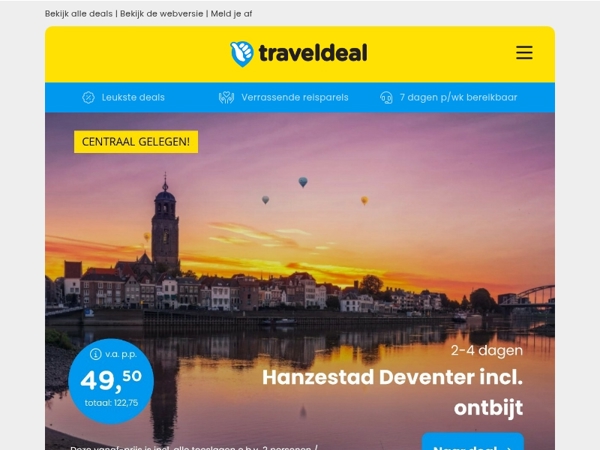 Ontdek Hanzestad Deventer + ontbijt v.a. 49,50 | Stedentrip Praag + ontbijt & centraal hotel v.a. 189 p.p.! 😱