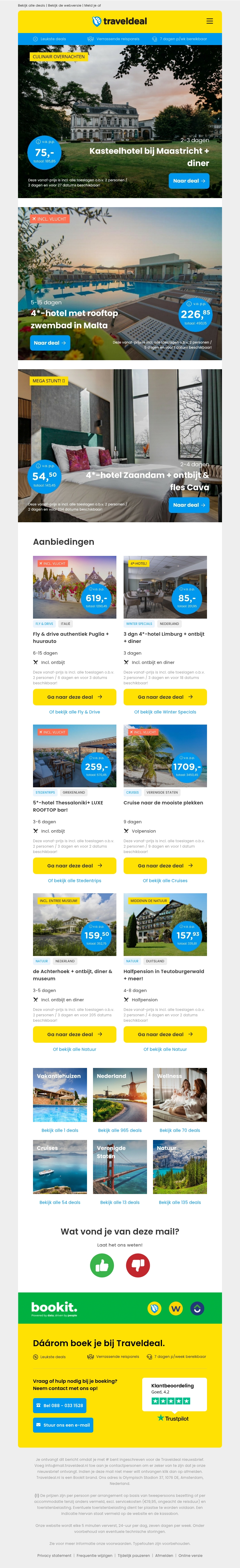 Nieuw! 📣 2 dgn Kasteelhotel Maastricht + diner v.a. 75 | LUXE 4*-Zonvakantie Malta v.a. 220 pp! Nieuw! 📣 2 dgn Kasteelhotel Maastricht + diner v.a. 75 | LUXE 4*-Zonvakantie Malta v.a. 220 pp!