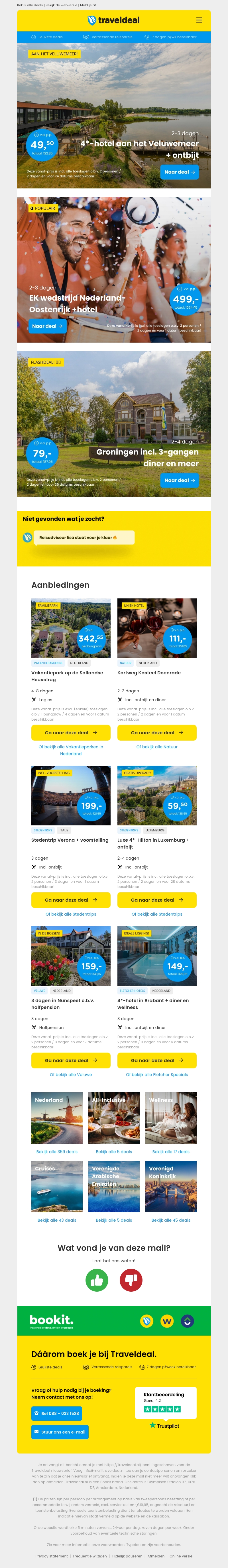 4*-hotel aan het Veluwemeer + ontbijt v.a. €49.50 per persoon & meer 4*-hotel aan het Veluwemeer + ontbijt v.a. €49.50 per persoon & meer