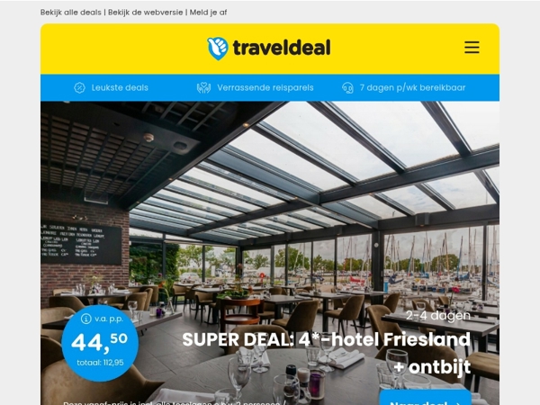 3 topaanbiedingen voor jou! 💌 4*-hotel Iselmar Lemmer + ontbijt v.a. 44,50 | Kerstshoppen Lille + ontbijt v.a. 49 p.p. & meer! 👀