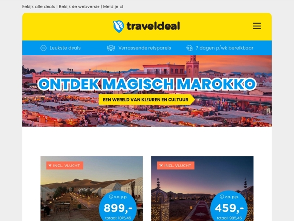 🕌 Duizend-en-één-nacht begint hier: Marokko aanbiedingen!