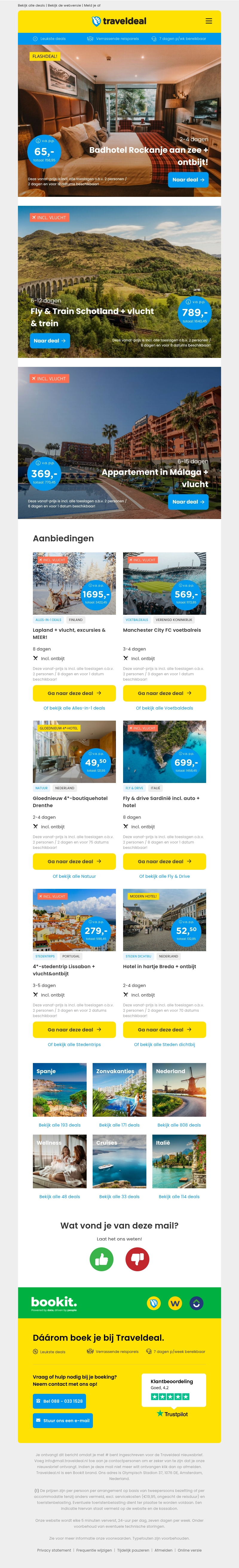 FLASHDEAL! ⚡ Badhotel Rockanje aan de kust + ontbijt v.a. 65 | Fly & Train Schotland v.a. 789 p.p.! FLASHDEAL! ⚡ Badhotel Rockanje aan de kust + ontbijt v.a. 65 | Fly & Train Schotland v.a. 789 p.p.!