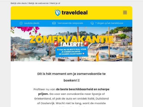 😎 Hey Reiziger - dit is hét moment om je zomervakantie te boeken! ⚡