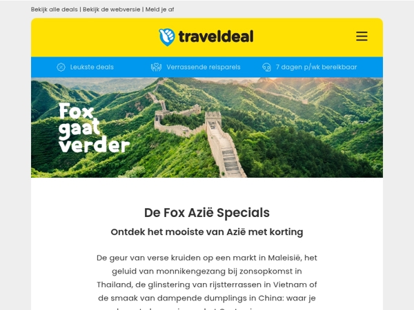 Azië Specials met €200 voordeel