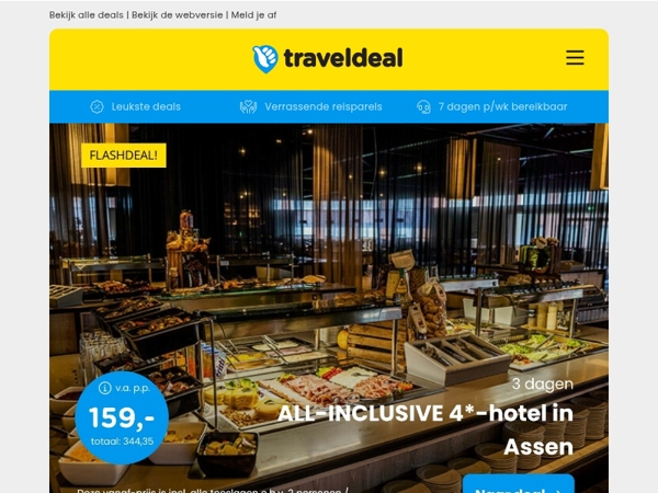 FLASHDEAL! ⚡ 3 dgn all-inclusive de Bonte Wever v.a. 159 | Stedentrip Praag + ontbijt v.a. 189 p.p.!