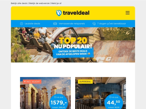 Nu populair! ⭐ Egypte reis + Nijlcruise | Sauna & Beauty Ommen | Vakantiepark Slagharen & MEER!