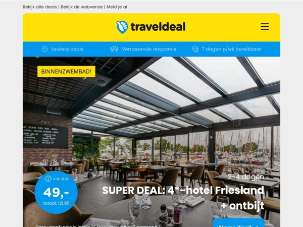 SUPER DEAL! 🤯 4*-hotel Friesland + ontbijt v.a. 49 | Avontuur Finland: husky's & excursies v.a. 1095 p.p.!