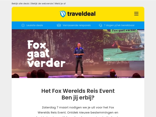 Uitnodiging! 📩 Zien we je op Het Fox Werelds Reis Event?