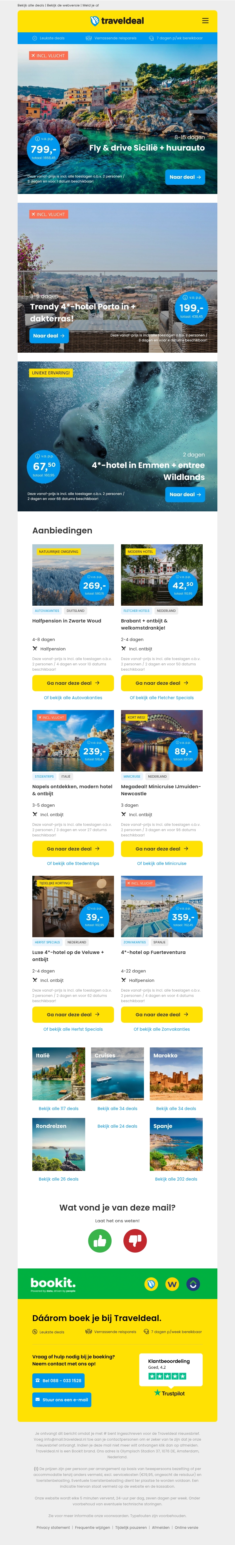 8-daagse fly & drive Sicilië v.a. 799 | Stedentrip Porto + 4*-hotel met dakterras v.a. 199 p.p.! 8-daagse fly & drive Sicilië v.a. 799 | Stedentrip Porto + 4*-hotel met dakterras v.a. 199 p.p.!