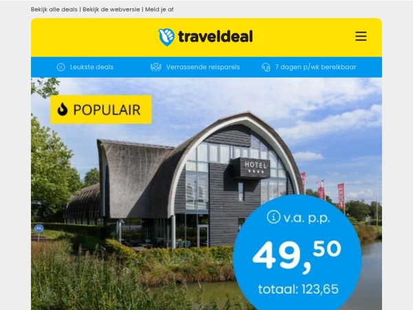 Alleen vandaag nog! ⌛ 4*-Designhotel de Veluwe + ontbijt v.a. 49,50 | 9-daagse cruise van LA naar Mexico v.a. 1549 p.p.!