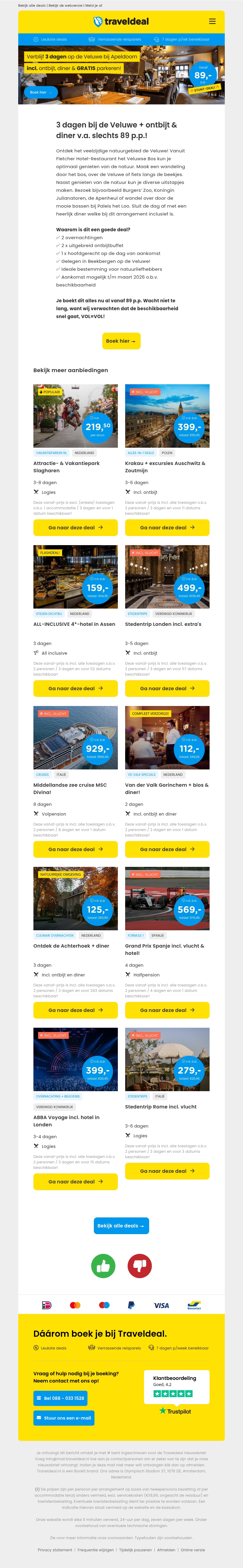 STUNT DEAL! 🔥 3 dagen op de Veluwe bij Apeldoorn + ontbijt & diner v.a. 89 p.p.! 😱 STUNT DEAL! 🔥 3 dagen op de Veluwe bij Apeldoorn + ontbijt & diner v.a. 89 p.p.! 😱