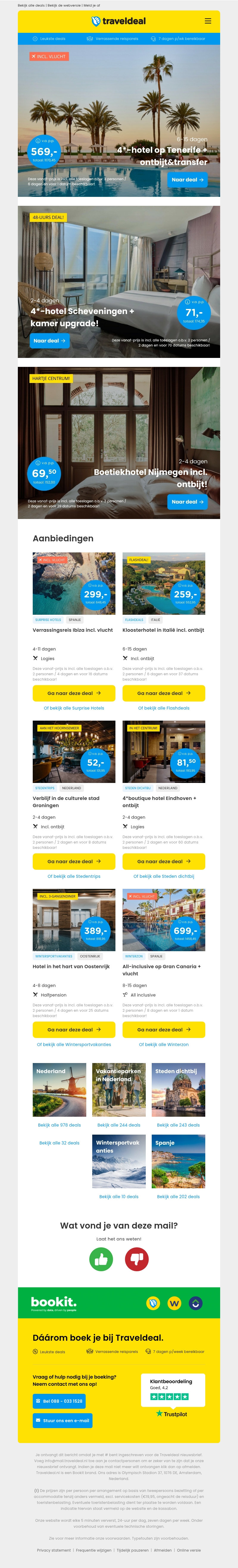 FLASHDEAL! 😱 4*-hotel Tenerife + ontbijt & transfer 599 | 4*-hotel Scheveningen + UPGRADE sea view room v.a. 71 p.p.! FLASHDEAL! 😱 4*-hotel Tenerife + ontbijt & transfer 599 | 4*-hotel Scheveningen + UPGRADE sea view room v.a. 71 p.p.!