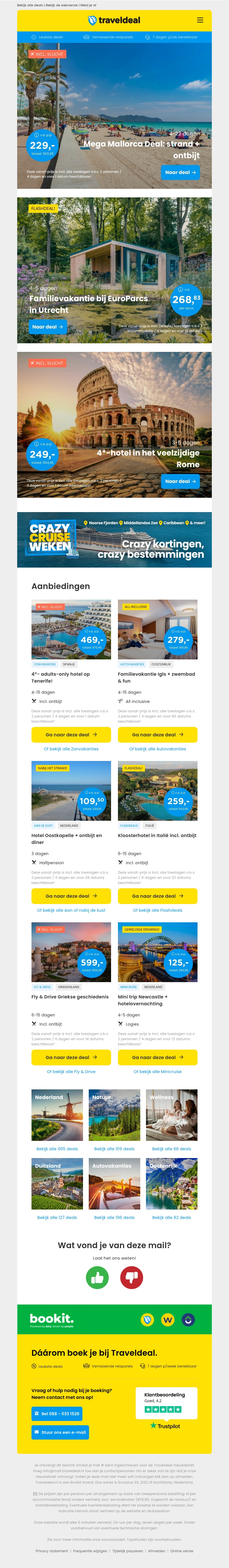 ✈️ MALLORCA DEAL! Strand + ontbijt v.a. 239 | EuroParcs Utrechtse Heuvelrug v.a. 268,83 per acco! ✈️ MALLORCA DEAL! Strand + ontbijt v.a. 239 | EuroParcs Utrechtse Heuvelrug v.a. 268,83 per acco!